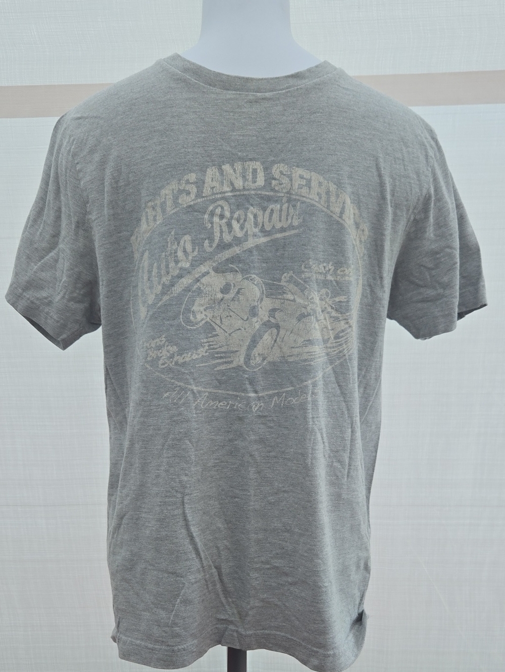 Old Navy Heather Gray Vintage Auto Repair Graphic Tee